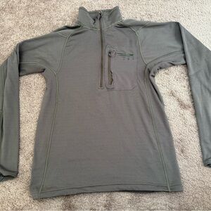 Sitka Mens CORE Midweight Half Zip Green Small